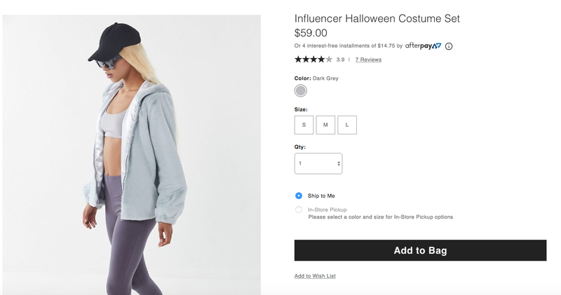 Illustration for article titled Don't Wear This 'Influencer' Halloween Costume Unless Someone Pays You to